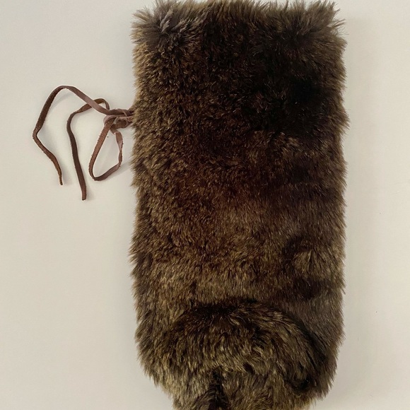 SOLD Restoration Hardware Lux Fur Wine Bag - Picture 4 of 7